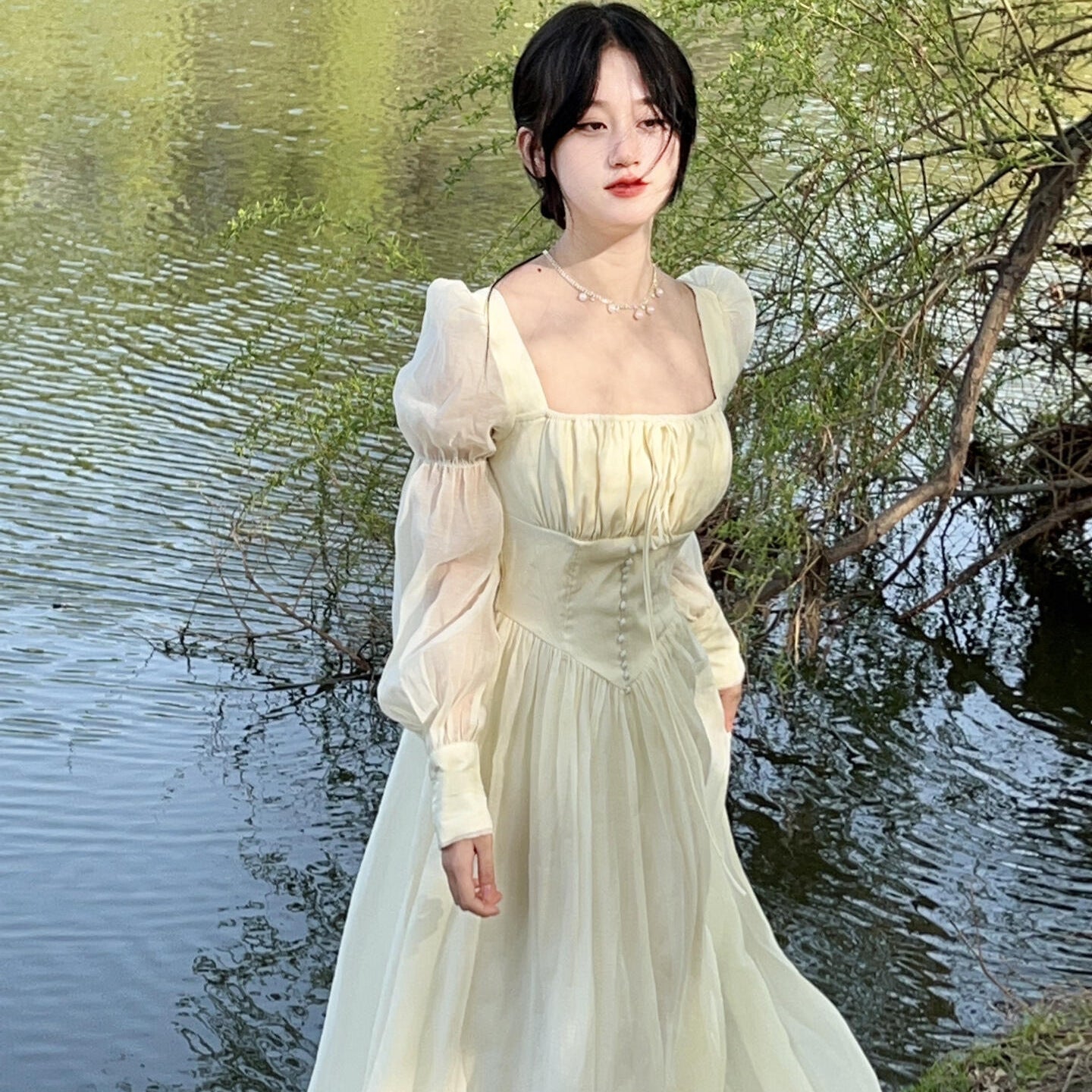 Seaside Beach Vacation Style Adult Lady Like Woman Temperament Dress