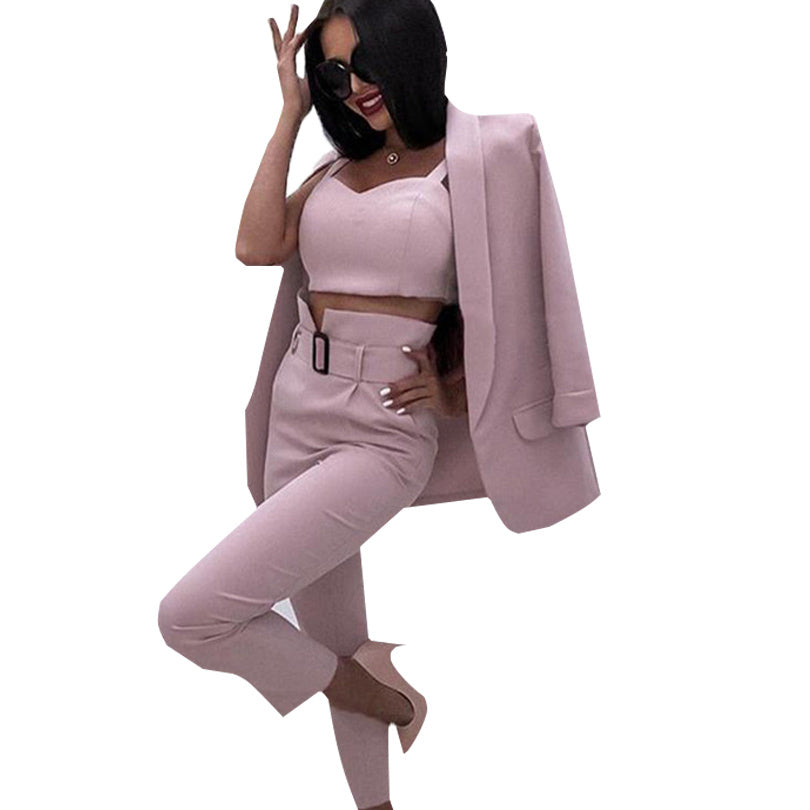 Women's solid color suit
