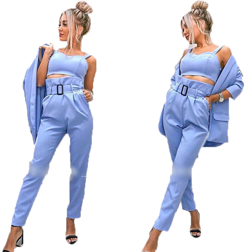 Women's solid color suit