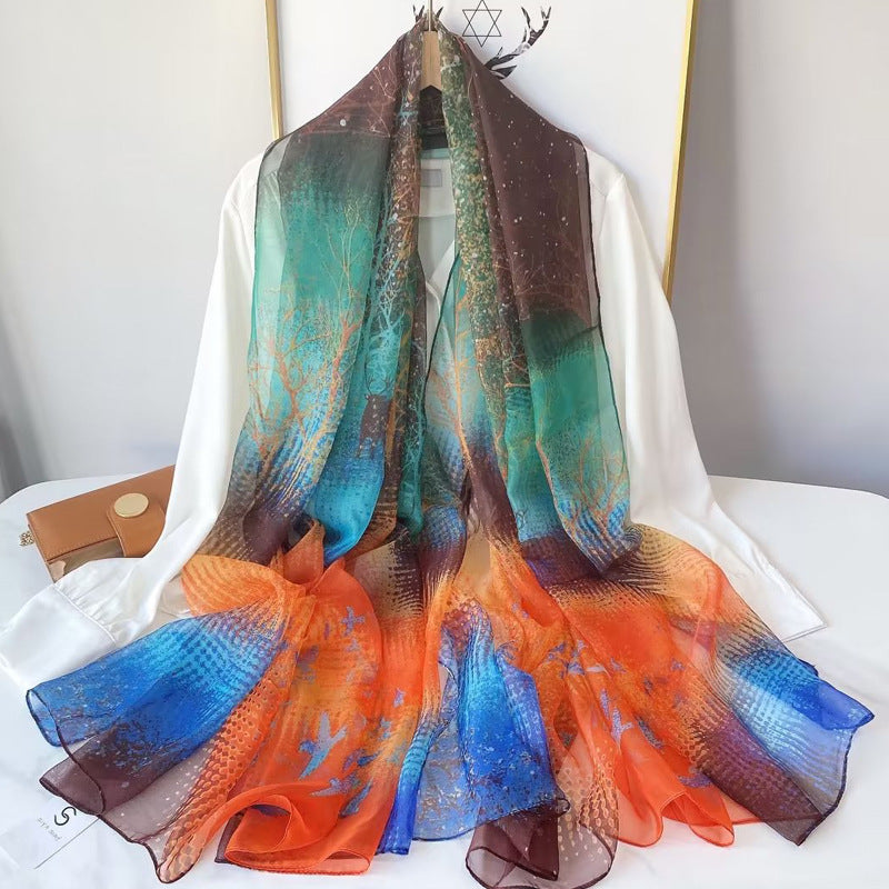 Fashionable Stylish Yourou Yarn Rose Scarf For Women