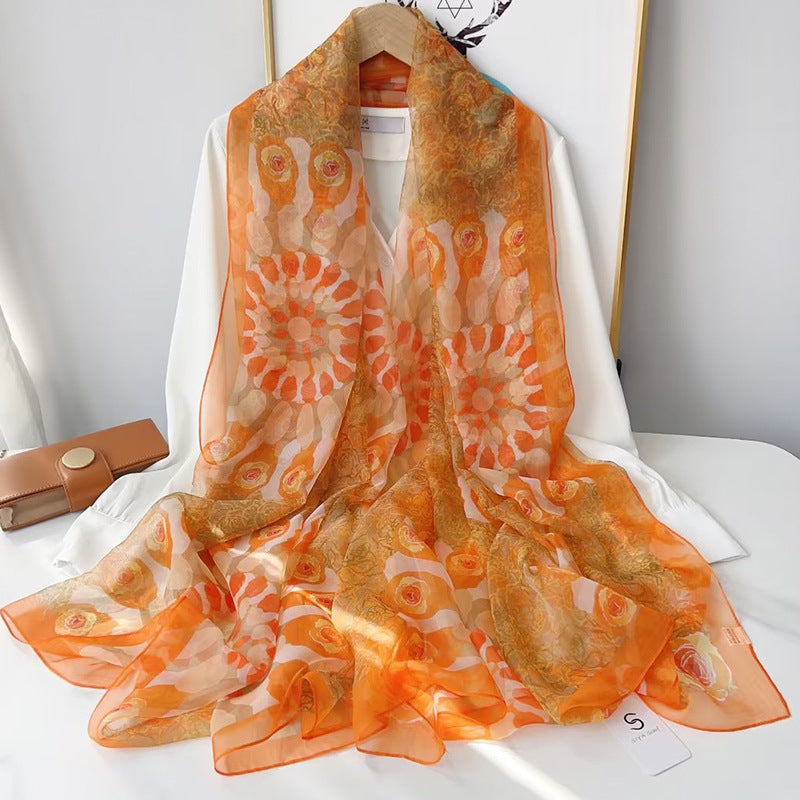 Fashionable Stylish Yourou Yarn Rose Scarf For Women