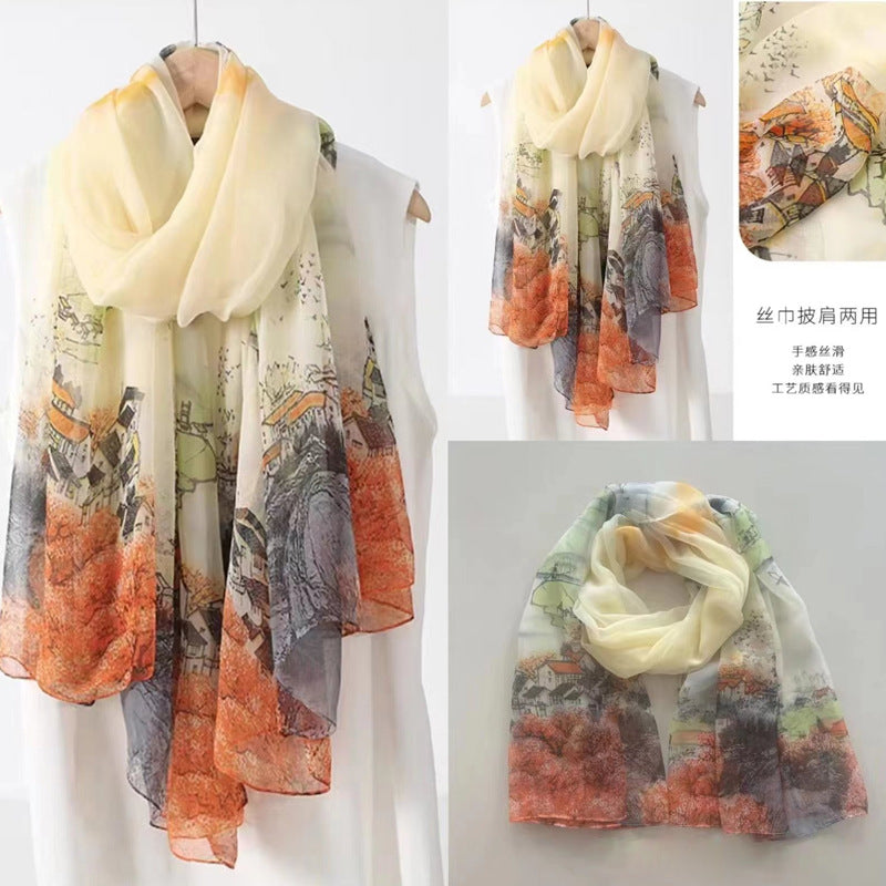 Fashionable Stylish Yourou Yarn Rose Scarf For Women