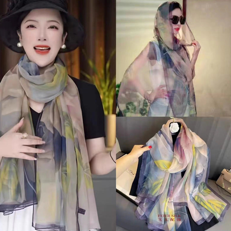 Fashionable Stylish Yourou Yarn Rose Scarf For Women