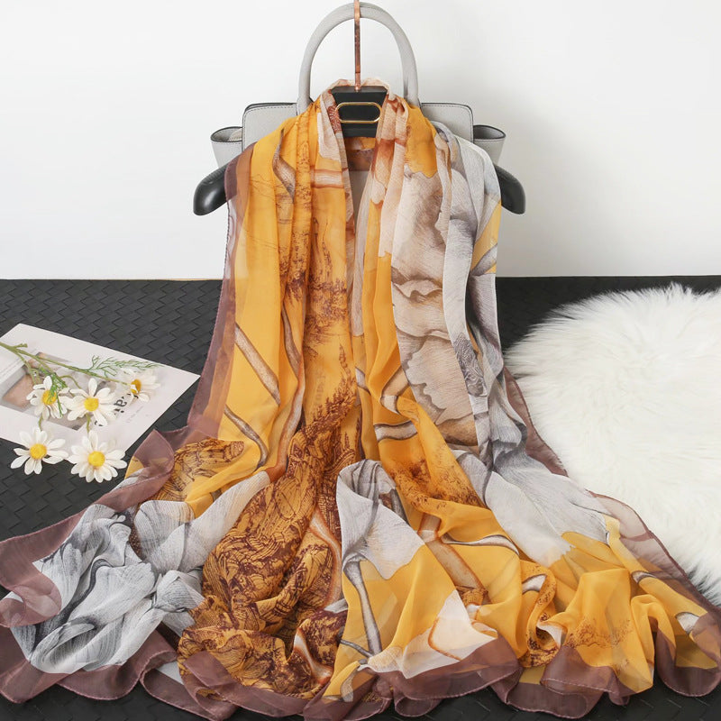 Fashionable Stylish Yourou Yarn Rose Scarf For Women