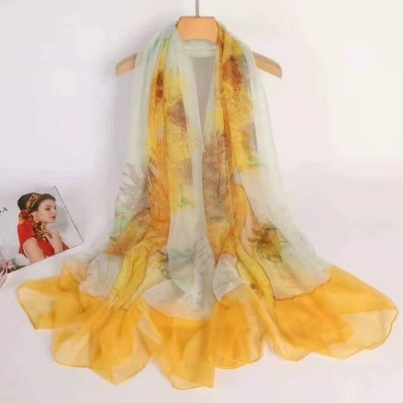 Fashionable Stylish Yourou Yarn Rose Scarf For Women