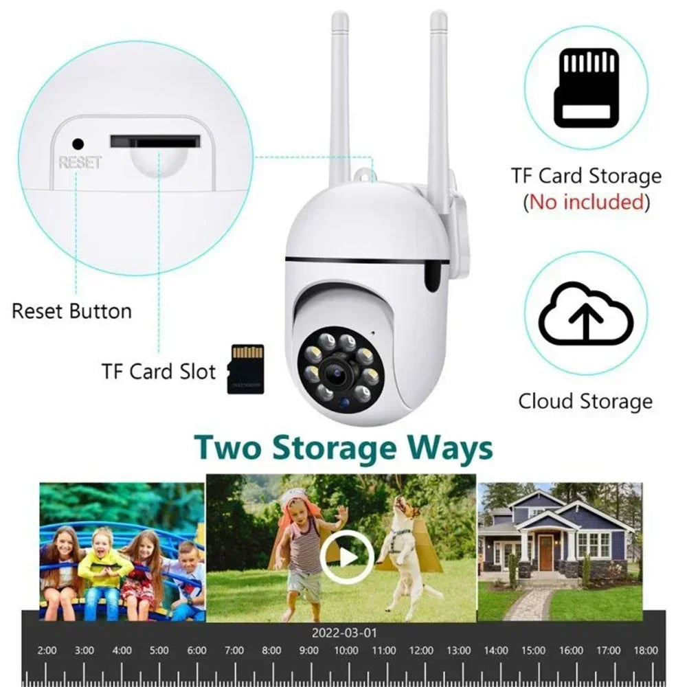 8MP Wifi IP Outdoor Wireless Security Surveillance PTZ Camera AI Human Tracking 4X Zoom Cameras Two-way Audio HD Night Color Cam