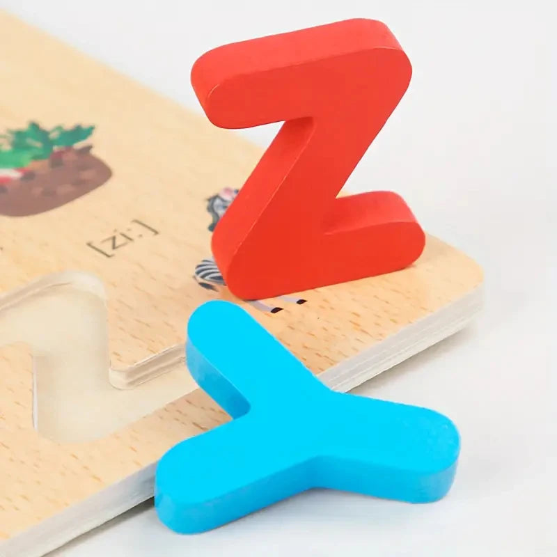 Colorful Alphabet Number Wooden Puzzles Montessori Toys Shape Matching Games for Preschool Children Early Education Kids Juguete