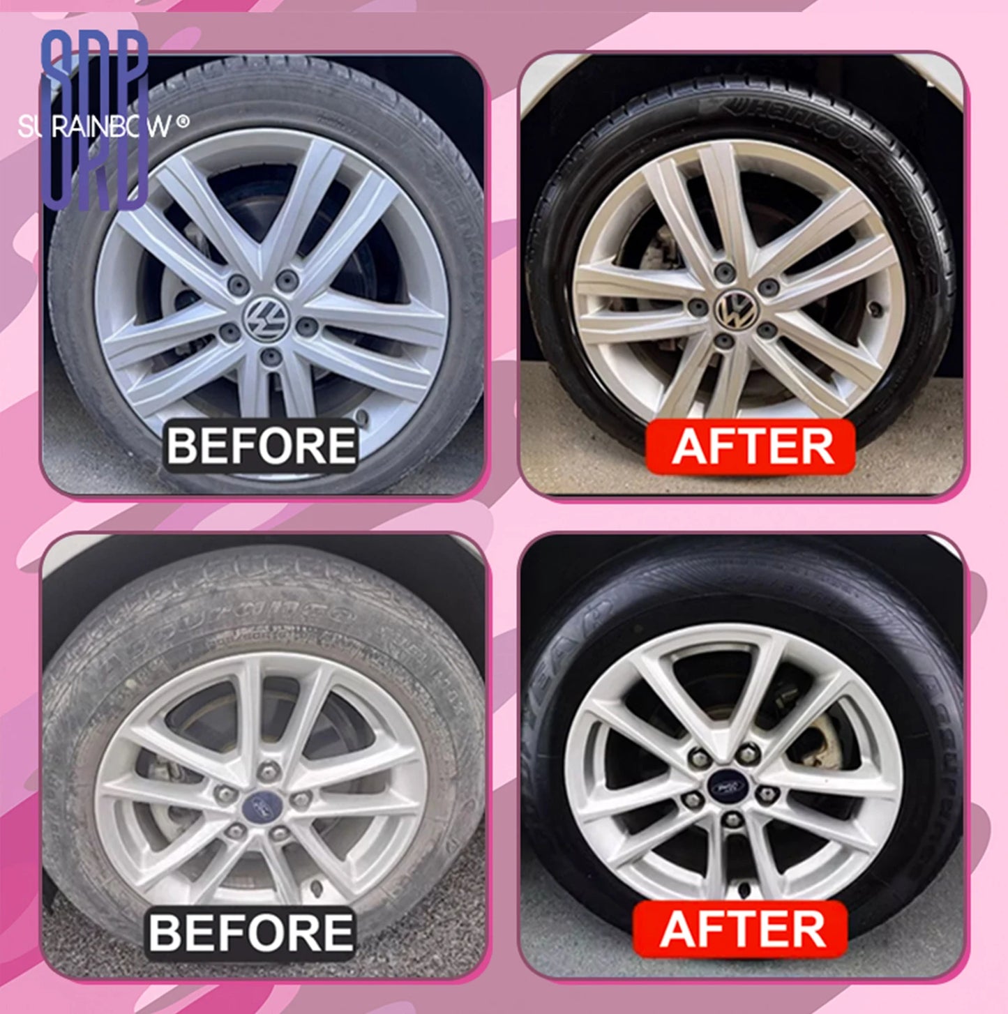 Black Wet Look Tire Shine Dressing,for a Whole New Level of Shine and Depth of Black,Safe for Cars,Trucks,Motorcycles,RVs & More