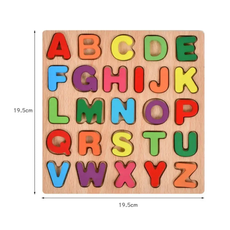 Colorful Alphabet Number Wooden Puzzles Montessori Toys Shape Matching Games for Preschool Children Early Education Kids Juguete