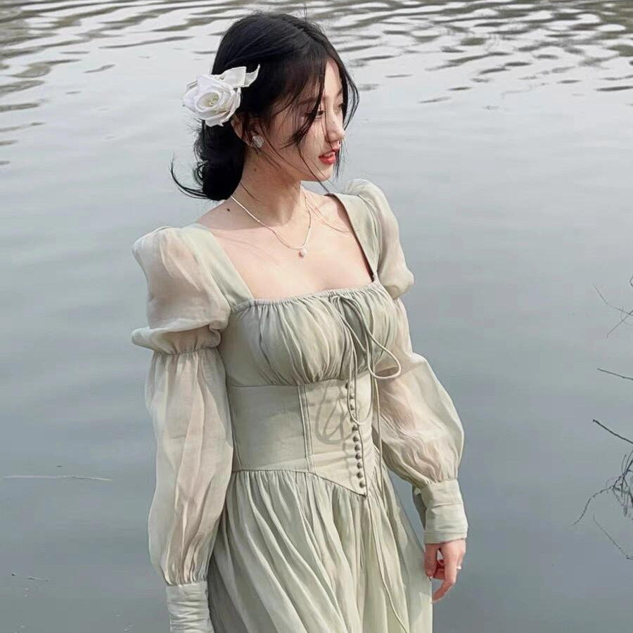 Seaside Beach Vacation Style Adult Lady Like Woman Temperament Dress