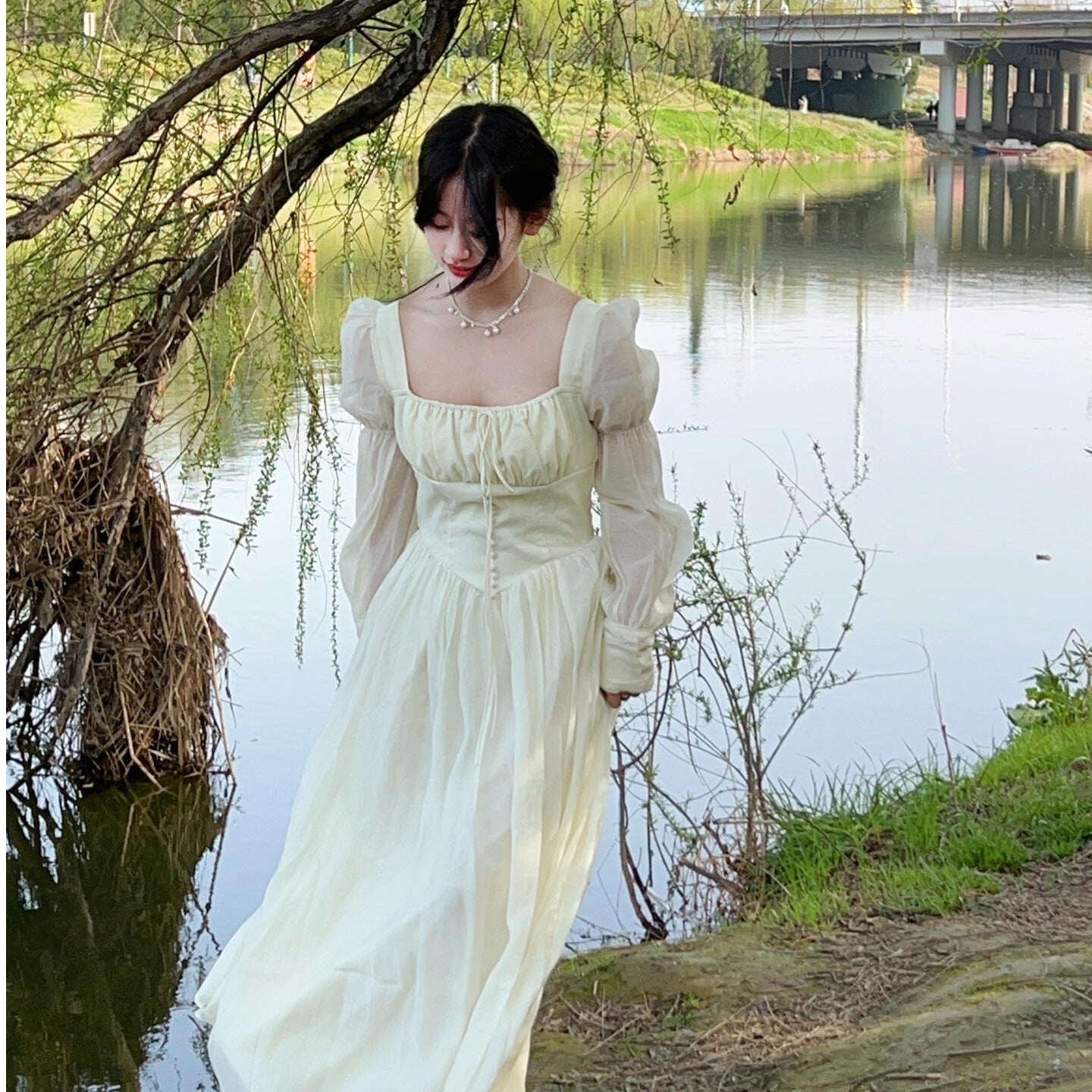 Seaside Beach Vacation Style Adult Lady Like Woman Temperament Dress