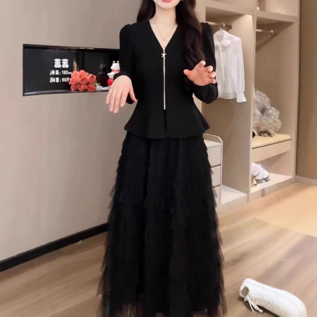 Elegant Wear High-grade Top Mesh Puffy Cake Dress
