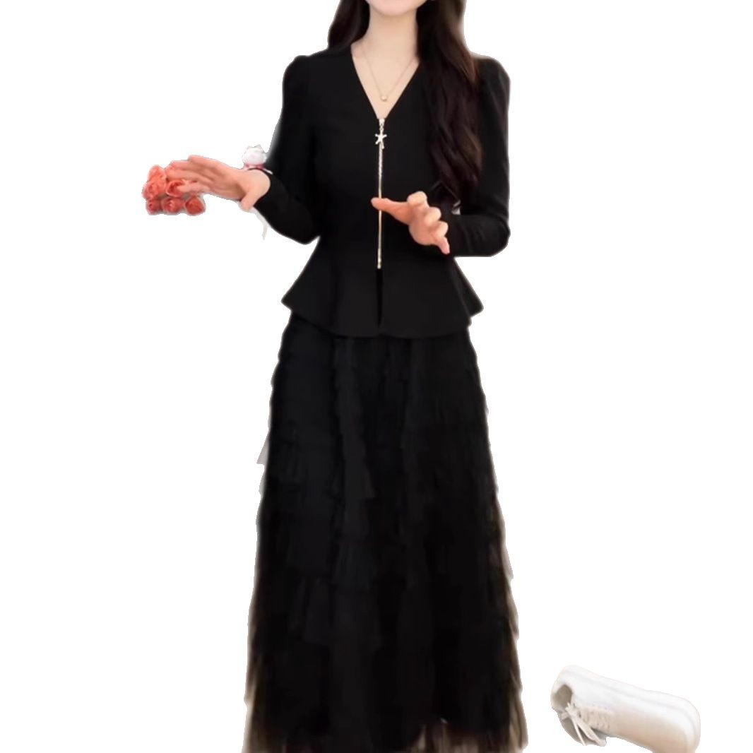 Elegant Wear High-grade Top Mesh Puffy Cake Dress