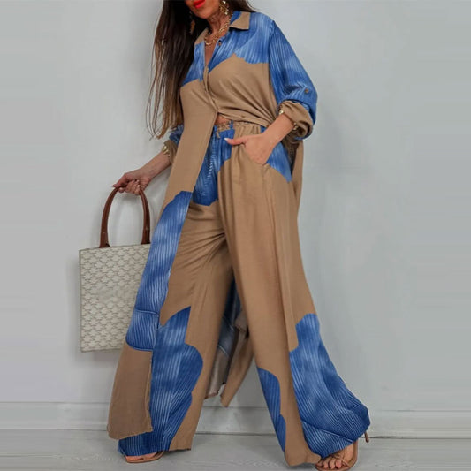 Women's Clothing Fashion Colorblock Loose Shirt