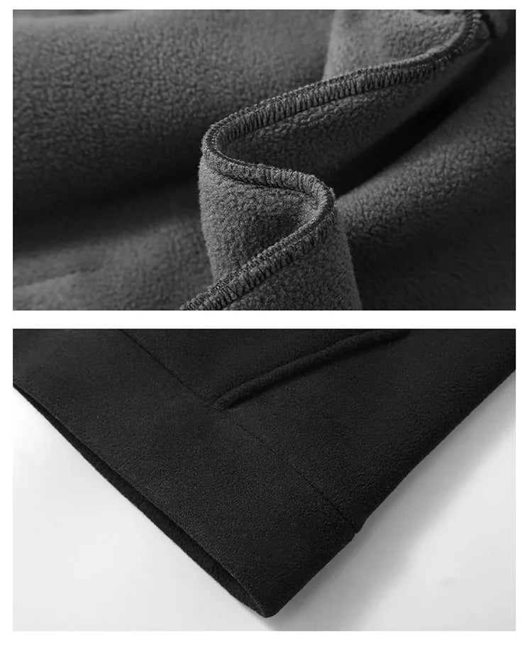 2024 Men's Hooded Shirt Long Sleeve Thickened Polar Fleece Zip-up Hoodies Warm Autumn Winter Jacket Male Big Size 12XL 10XL Plus