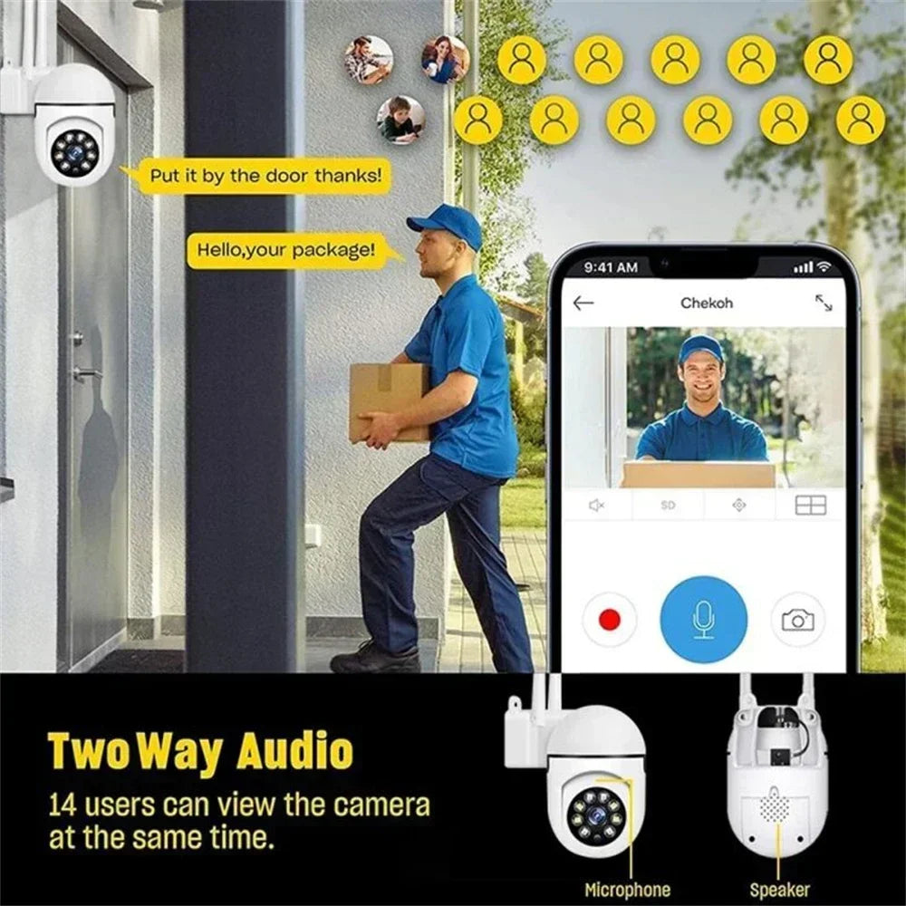 8MP Wifi IP Outdoor Wireless Security Surveillance PTZ Camera AI Human Tracking 4X Zoom Cameras Two-way Audio HD Night Color Cam