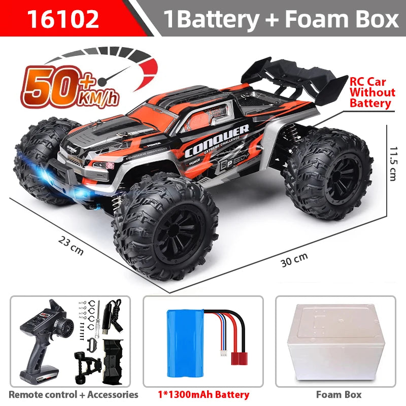 1:16 70km/h Brushless RC Car With LED Light 4WD Remote Control Cars High Speed Drift Monster Off Road Truck VS Wltoys 144001 Toy