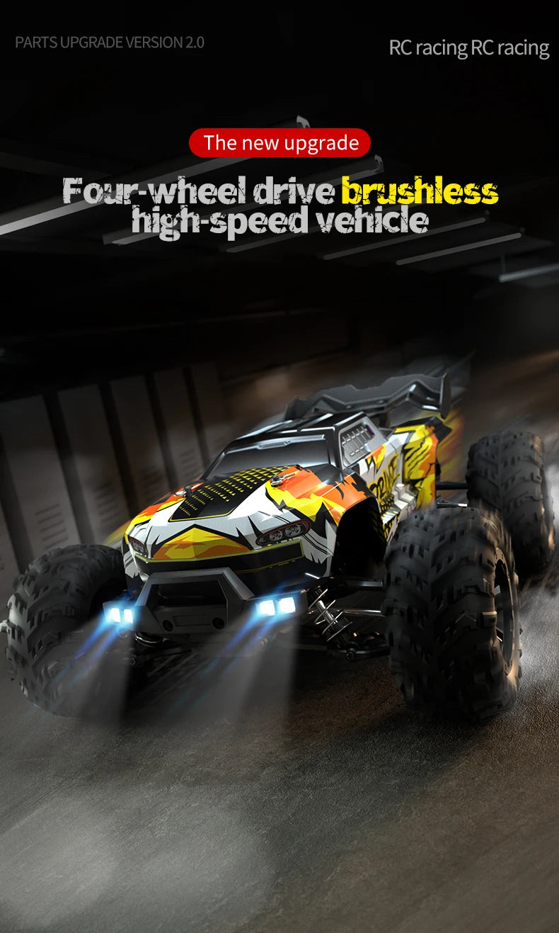 1:16 70km/h Brushless RC Car With LED Light 4WD Remote Control Cars High Speed Drift Monster Off Road Truck VS Wltoys 144001 Toy