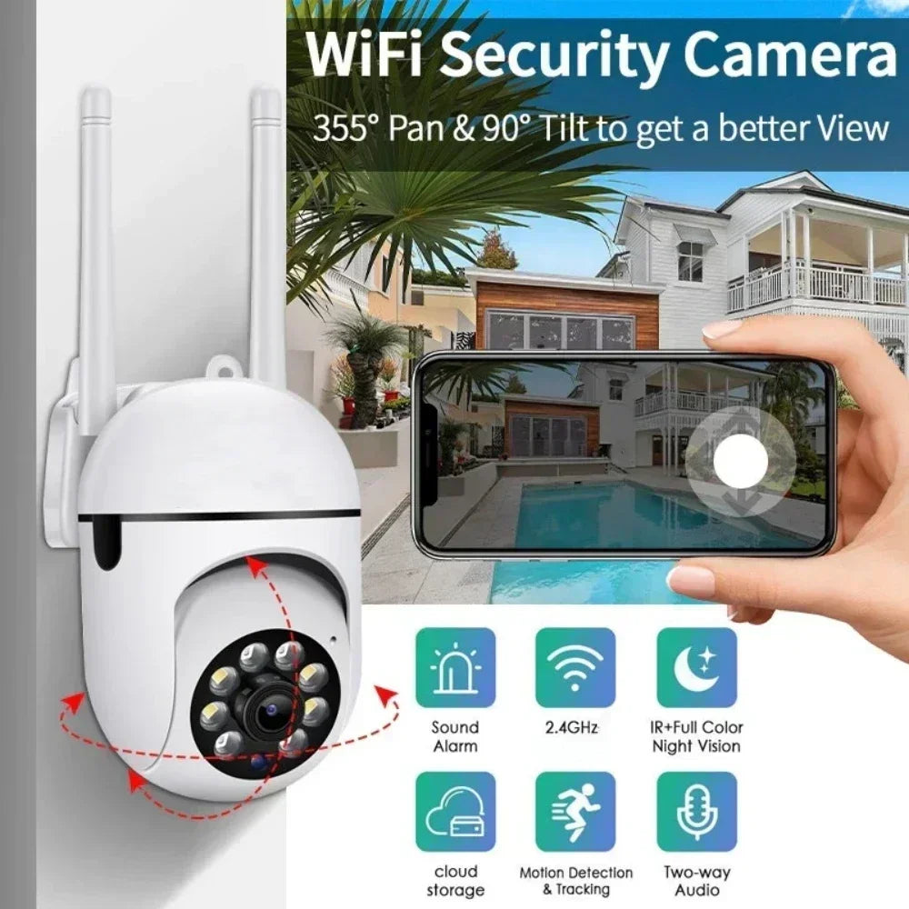 8MP Wifi IP Outdoor Wireless Security Surveillance PTZ Camera AI Human Tracking 4X Zoom Cameras Two-way Audio HD Night Color Cam