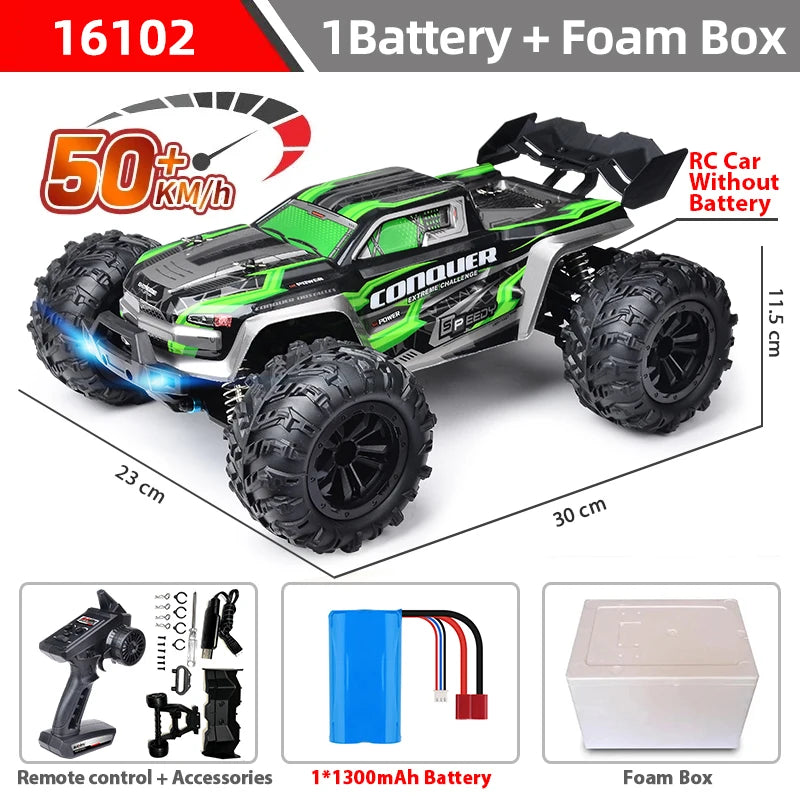 1:16 70km/h Brushless RC Car With LED Light 4WD Remote Control Cars High Speed Drift Monster Off Road Truck VS Wltoys 144001 Toy