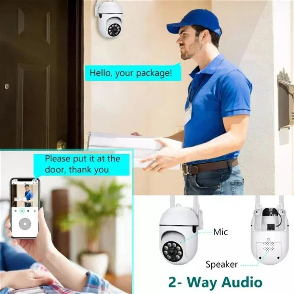 8MP Wifi IP Outdoor Wireless Security Surveillance PTZ Camera AI Human Tracking 4X Zoom Cameras Two-way Audio HD Night Color Cam
