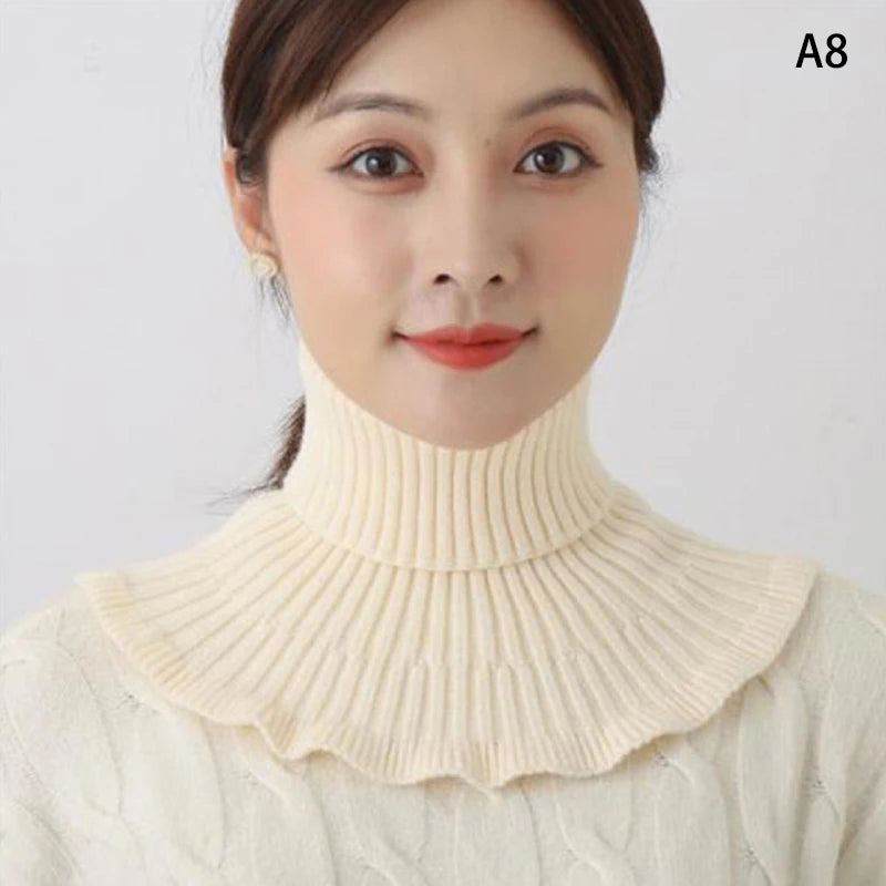 Warm Knitted Fake Collar Woolen Women Turtleneck Knitted False Fake Collar Detachable Neck Scarf Thicken Windproof Fake Collars