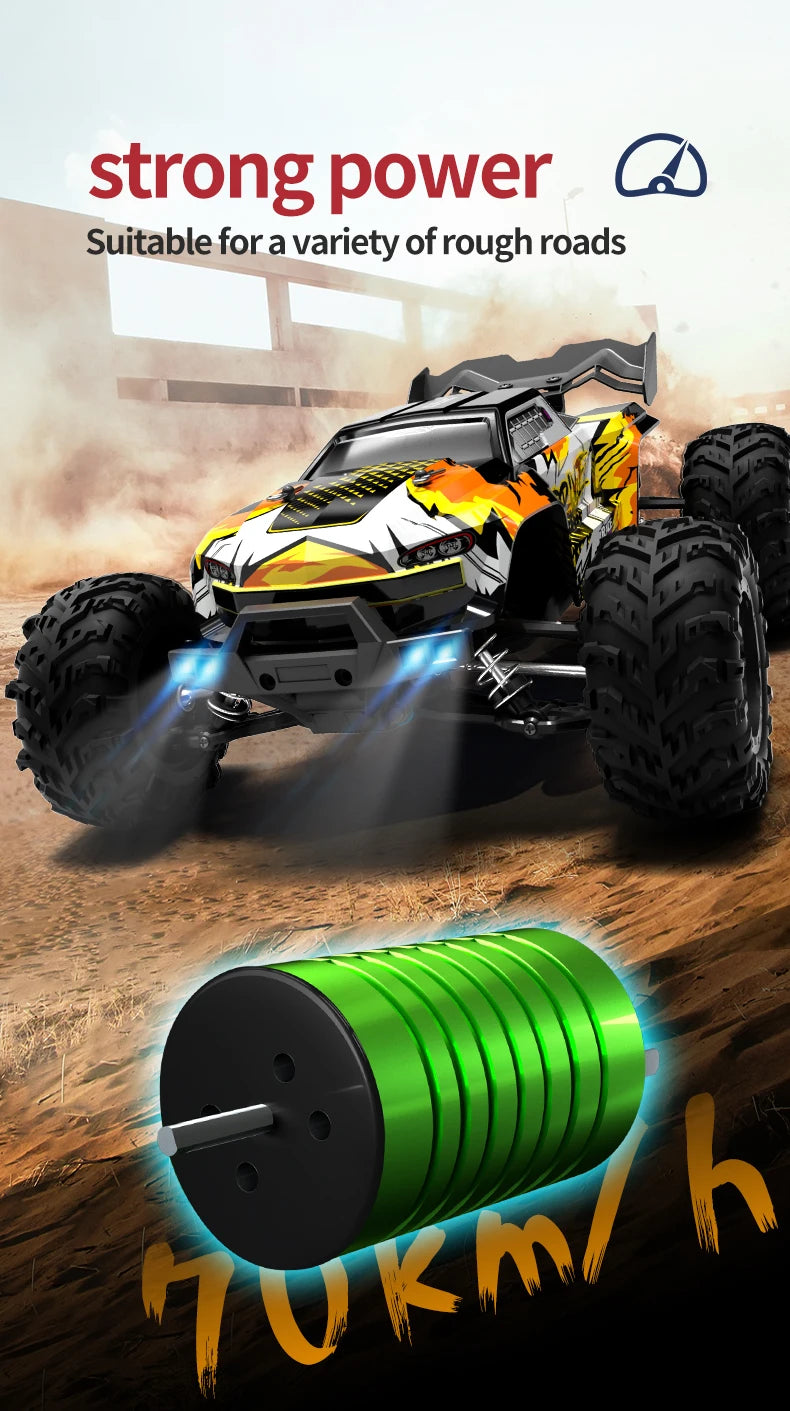 1:16 70km/h Brushless RC Car With LED Light 4WD Remote Control Cars High Speed Drift Monster Off Road Truck VS Wltoys 144001 Toy