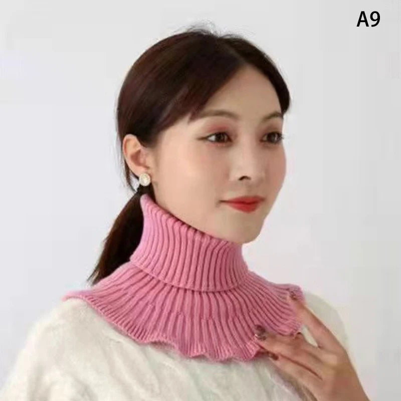 Warm Knitted Fake Collar Woolen Women Turtleneck Knitted False Fake Collar Detachable Neck Scarf Thicken Windproof Fake Collars