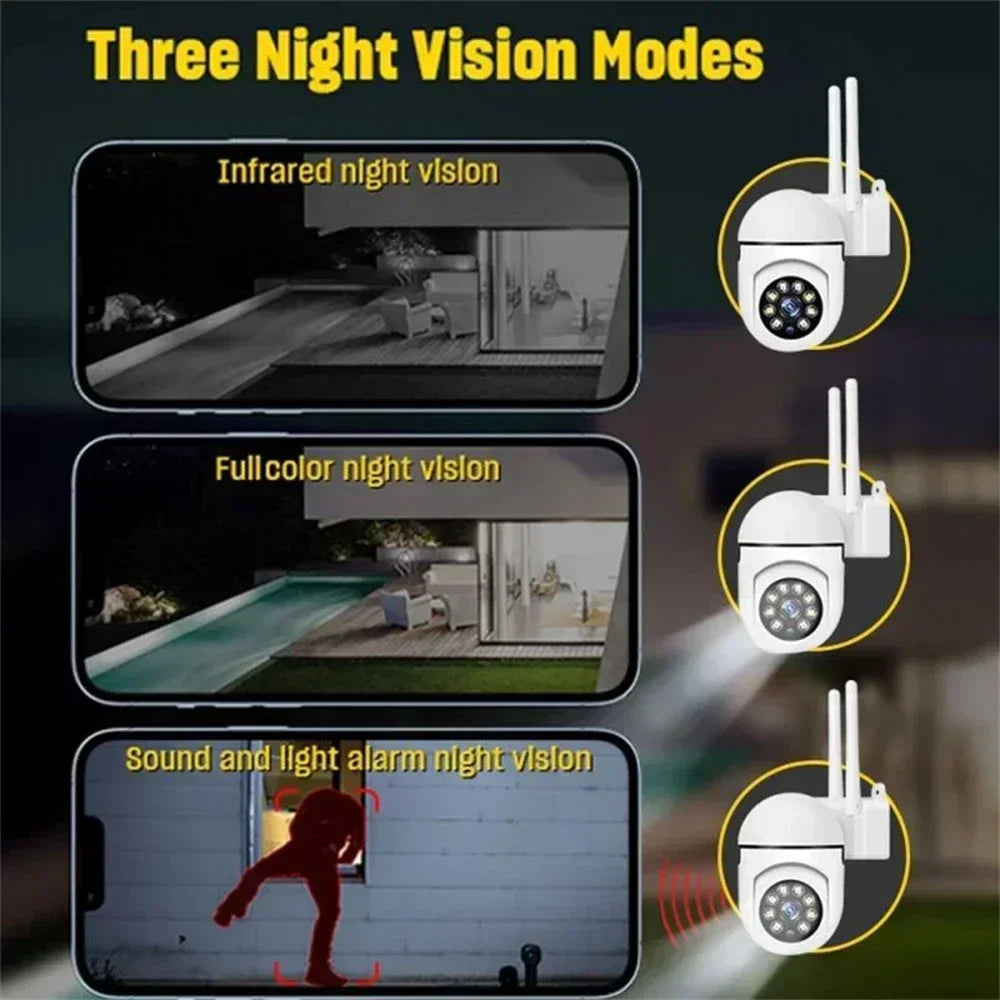 8MP Wifi IP Outdoor Wireless Security Surveillance PTZ Camera AI Human Tracking 4X Zoom Cameras Two-way Audio HD Night Color Cam
