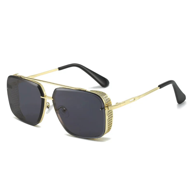 D&T 2023 New Fashion Rectangle Sunglasses Men Women Gradients Lens Metal Frame Hinge Luxury Quality Brand Designer Eyewear UV400