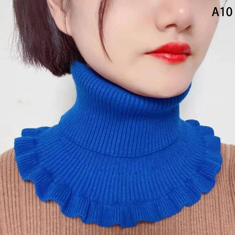 Warm Knitted Fake Collar Woolen Women Turtleneck Knitted False Fake Collar Detachable Neck Scarf Thicken Windproof Fake Collars