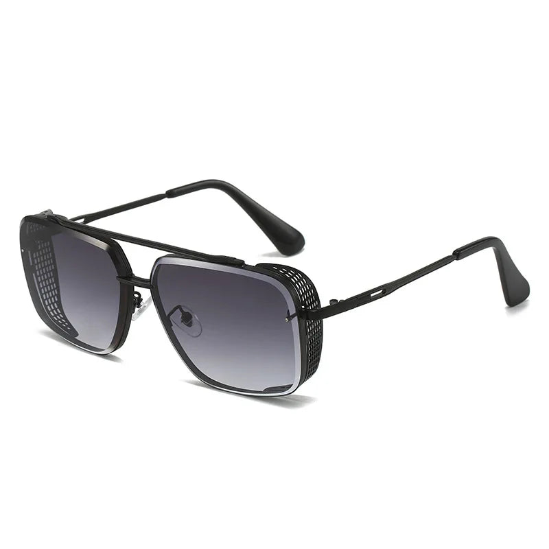 D&T 2023 New Fashion Rectangle Sunglasses Men Women Gradients Lens Metal Frame Hinge Luxury Quality Brand Designer Eyewear UV400