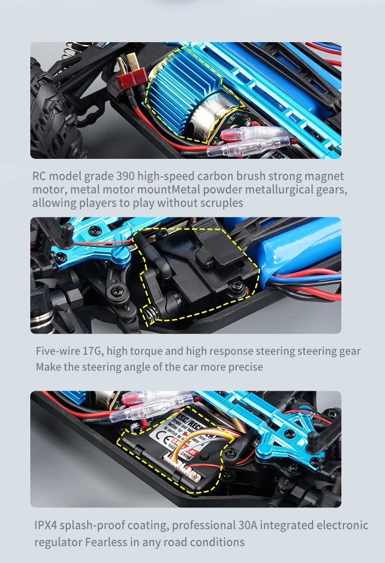 1:16 70km/h Brushless RC Car With LED Light 4WD Remote Control Cars High Speed Drift Monster Off Road Truck VS Wltoys 144001 Toy