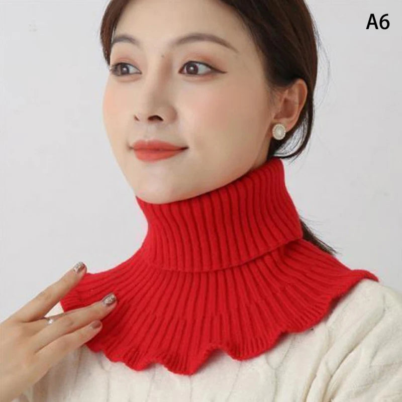 Warm Knitted Fake Collar Woolen Women Turtleneck Knitted False Fake Collar Detachable Neck Scarf Thicken Windproof Fake Collars