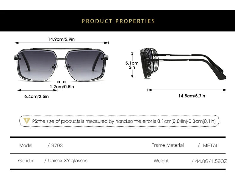 D&T 2023 New Fashion Rectangle Sunglasses Men Women Gradients Lens Metal Frame Hinge Luxury Quality Brand Designer Eyewear UV400