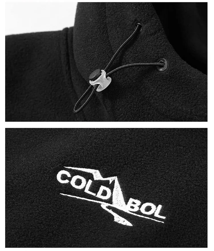 2024 Men's Hooded Shirt Long Sleeve Thickened Polar Fleece Zip-up Hoodies Warm Autumn Winter Jacket Male Big Size 12XL 10XL Plus