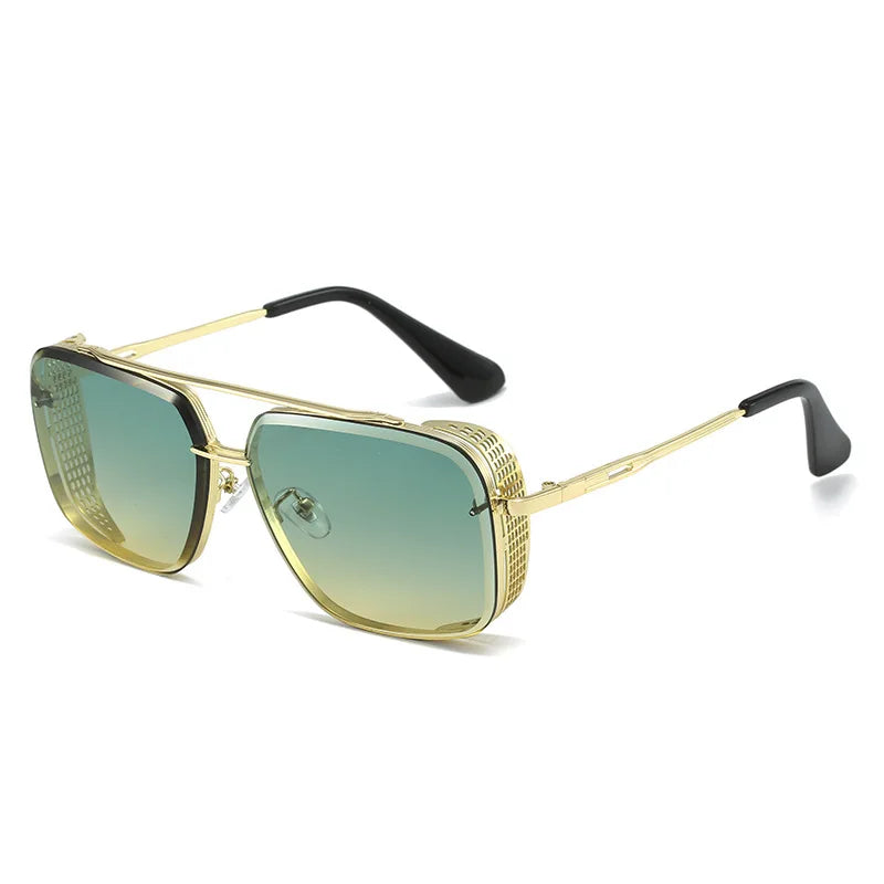 D&T 2023 New Fashion Rectangle Sunglasses Men Women Gradients Lens Metal Frame Hinge Luxury Quality Brand Designer Eyewear UV400