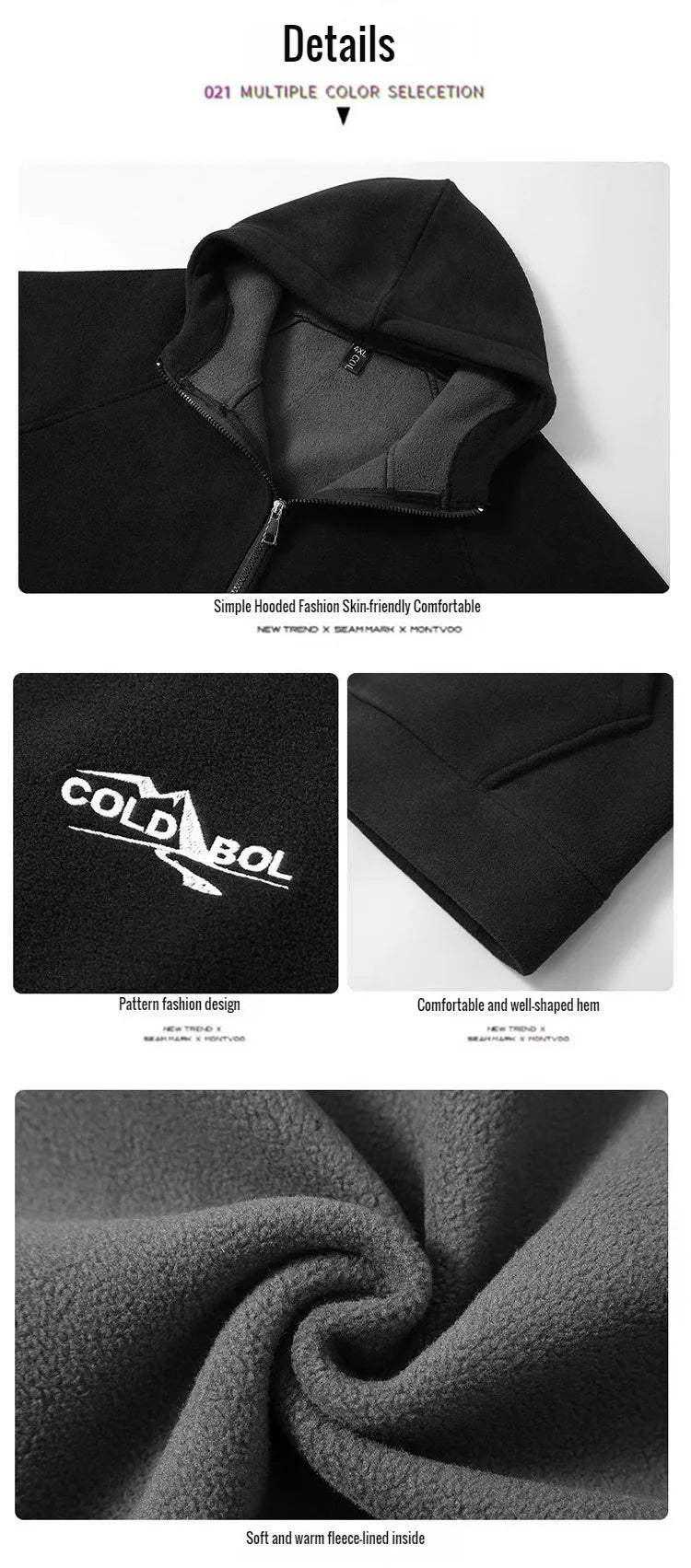 2024 Men's Hooded Shirt Long Sleeve Thickened Polar Fleece Zip-up Hoodies Warm Autumn Winter Jacket Male Big Size 12XL 10XL Plus
