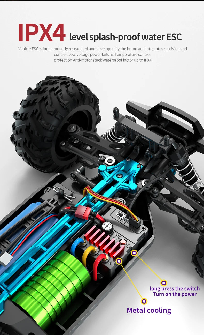 1:16 70km/h Brushless RC Car With LED Light 4WD Remote Control Cars High Speed Drift Monster Off Road Truck VS Wltoys 144001 Toy