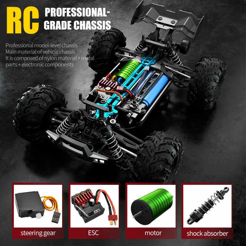 1:16 70km/h Brushless RC Car With LED Light 4WD Remote Control Cars High Speed Drift Monster Off Road Truck VS Wltoys 144001 Toy