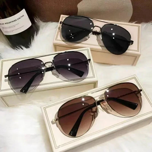Luxury Men's Driving Sunglasses Summer Sun Glasses for Women Vintage Black Pilot Sunglasses UV400