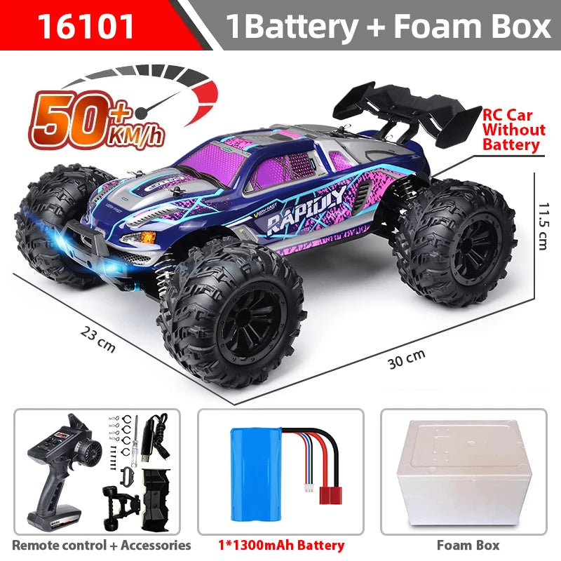 1:16 70km/h Brushless RC Car With LED Light 4WD Remote Control Cars High Speed Drift Monster Off Road Truck VS Wltoys 144001 Toy