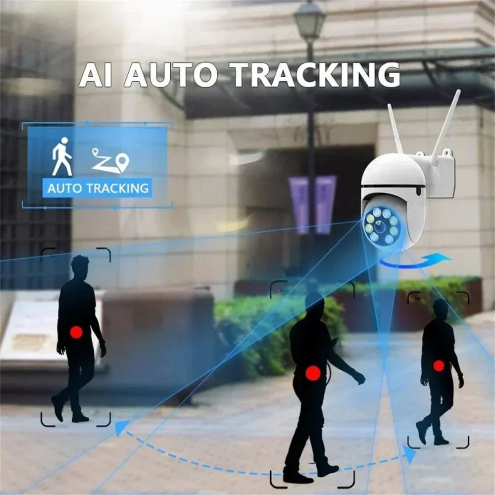 8MP Wifi IP Outdoor Wireless Security Surveillance PTZ Camera AI Human Tracking 4X Zoom Cameras Two-way Audio HD Night Color Cam